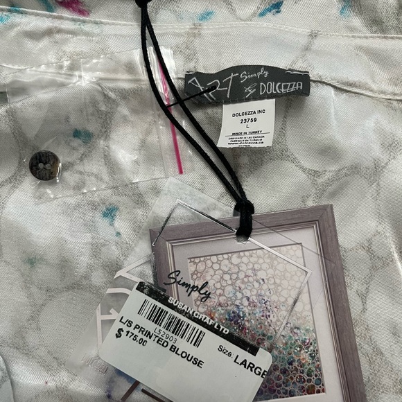 DOLCEZZA LARGE PRINTED BLOUSE 100% VISCOSE NWT - Picture 2 of 5